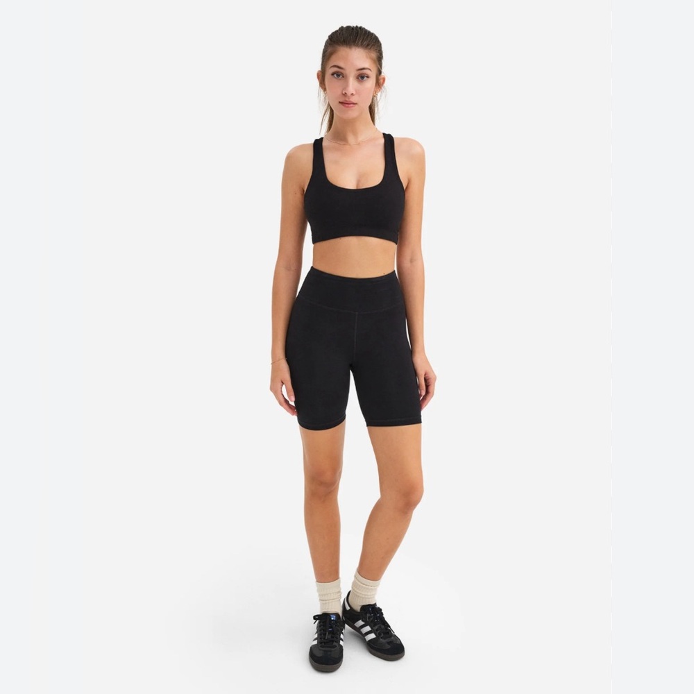 Mate the Label Organic Stretch Sports Bra & Biker Short Set XS